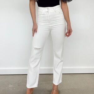 White Straight Leg Jeans